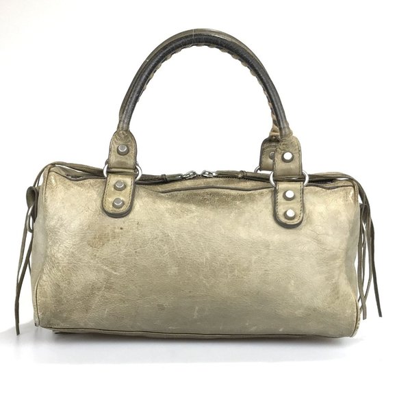 Authentic  Khaki brown beige Balenciaga leatger Bag Handbag Twiggy purse lamb - Picture 5 of 12